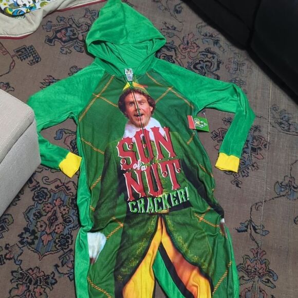 Buddy the Elf Women's Son of a Nutcracker Pajama Union Suit One Piece Sleepwear - Picture 1 of 6